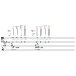 Erasers Kenda GPS Deluxe diamond two-stage polishing system / 12 pcs.