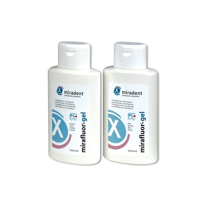 MIRAFLUOR 1,23% F fluoride gel for adults / 250ml