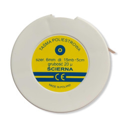 Taśma poliestrowa ścierna 6mm/ 20 mic