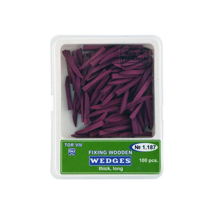 Purple wooden wedges / 100pcs.