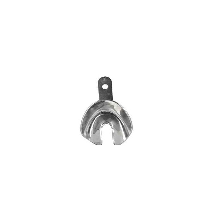 Steel impression tray with edentulous edge - full bottom