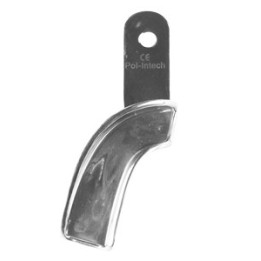 Steel impression tray with a rim, half - full left