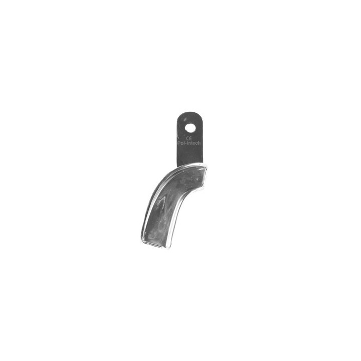 Steel impression tray with a rim, half - full left