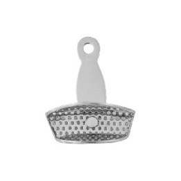 Steel impression tray with rotating edge - perforated