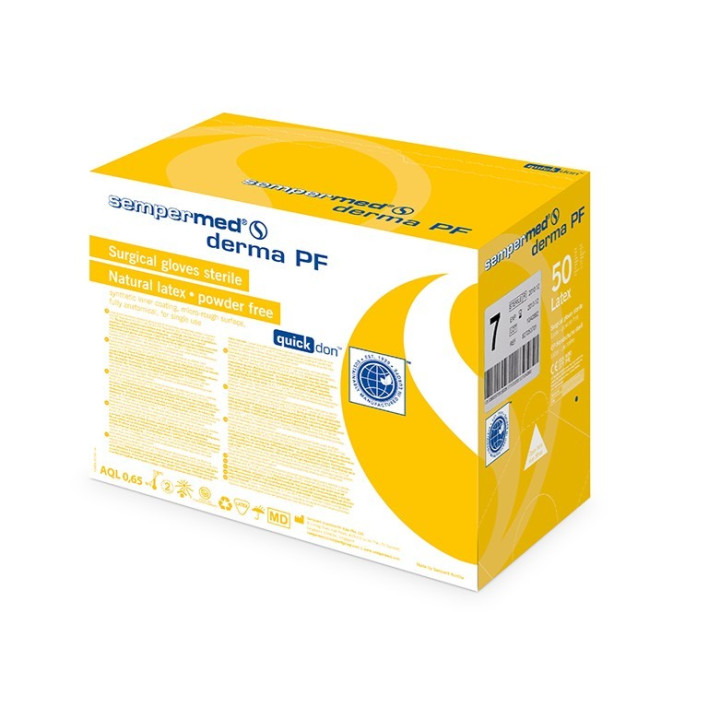 Powder-free latex surgical gloves Derma / 50 pairs