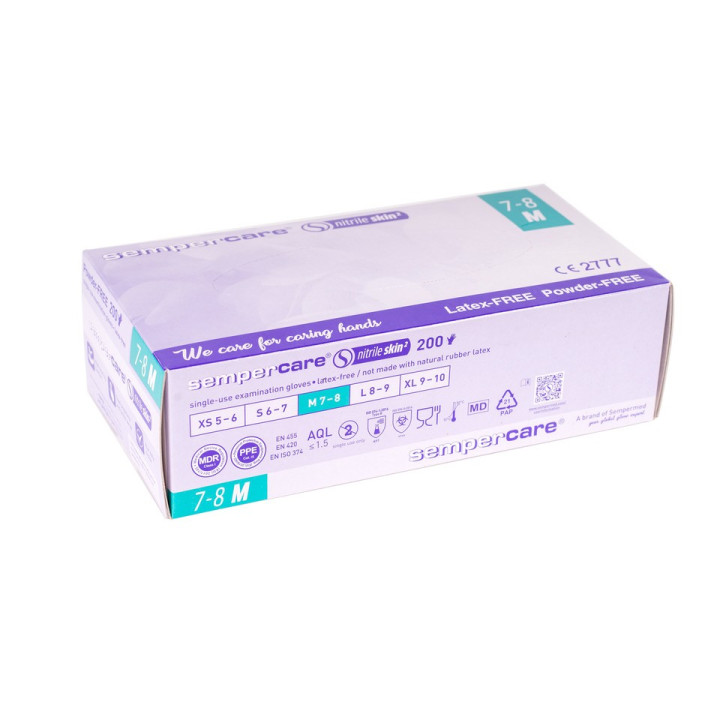 Powder-free nitrile gloves Sempercare Skin2 / 200 pcs