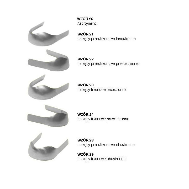 Anatomical metal straps – 0.025mm