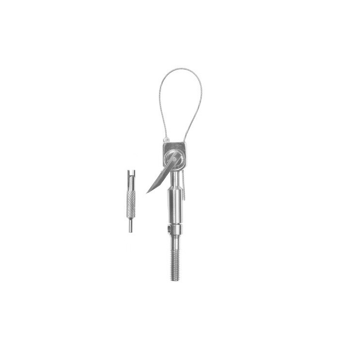 Loop end (single loop with lock) for pulling bridges