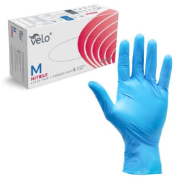 VELO NITRILE GLOVES BLUE 100 PCS